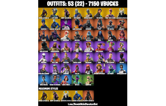 UNIQUE - Royale Knight,  Blue Squire  [53 Skins, 7150 Vbucks, 21 Axes, 55 Emotes, 29 Gliders and MORE!]