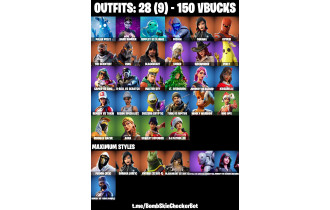 UNIQUE -  Aura , Merry Minty Pickaxe  [28 Skins, 150 Vbucks, 41 Axes, 50 Emotes, 41 Gliders and MORE!]