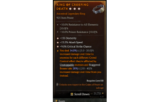 Legendary Ring[*9 Crit | *13.5 ATKSPD | *135 DEX]