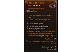 Legendary Ring[*9 Crit | *13.5 ATKSPD | *9 LHC]