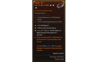 Legendary Ring[*9 Crit | *36 LH:Vulnerable | *135 INT]