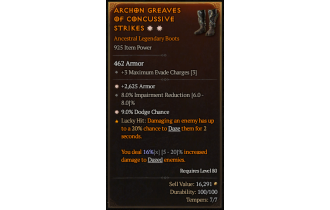 Legendary Boots[*2625 Armor | *9 Dodge]