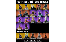 UNIQUE - Ragnarok (Stage 6) , Skull Trooper  [17 Skins, 250 Vbucks, 14 Axes, 12 Emotes, 14 Gliders and MORE!]