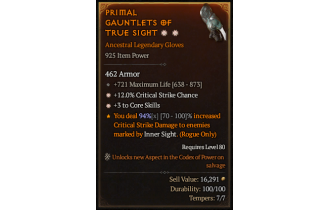 Legendary Gloves[*3 CoreSkills | *12 Crit | 721 Life]