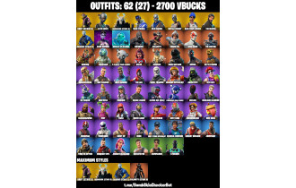 UNIQUE - Royale Knight,  Blue Squire  [62 Skins, 2700 Vbucks, 33 Axes, 44 Emotes, 32 Gliders and MORE!]