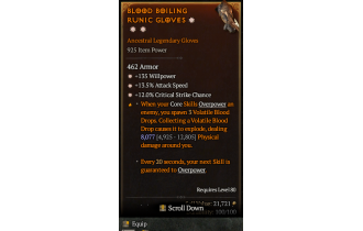 Legendary Gloves[*12 Crit | *13.5 ATKSPD | *135 WP]