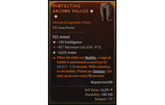 Legendary Pants[*2625 Armor | *135 INT | 807 Life]