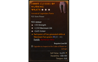 Legendary Pants[*2625 Armor | *135 STR | *1310 Life]