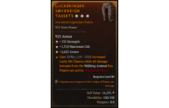 Legendary Pants[*2625 Armor | *135 STR | *1310 Life]