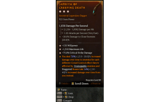 Legendary Dagger[*75 DMG_Crit | *135 WP | *1310 Life]