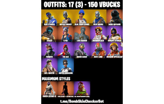 UNIQUE - Royale Knight, Blue Squire  [17 Skins, 150 Vbucks, 10 Axes, 21 Emotes, 19 Gliders and MORE!]