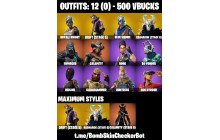 UNIQUE - Royale Knight,  Blue Squire  [12 Skins, 500 Vbucks, 10 Axes, 11 Emotes, 12 Gliders and MORE!]