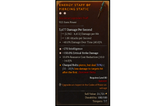 Legendary Staff[*150 DMG_Crit | *270 INT | 10.8 RCR]