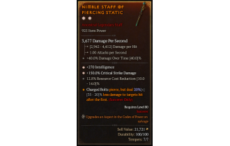 Legendary Staff[*150 DMG_Crit | *270 INT | 12.8 RCR]