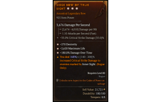 Legendary Bow[*180 DMG_DoT | *270 DEX | *2620 Life]