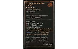 X'Fal's Corroded Signet [Max Unique | ⭐️ 4 Greater | Ring | All]