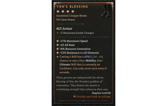 Yen's Blessing [Max Unique | ⭐️ 4 Greater | Boots | All]