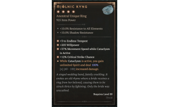 MjÖlnic Ryng [Max Unique | ⭐️ 4 Greater | Ring | Druid]