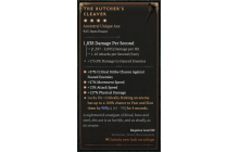 The Butcher's Cleaver [Max Unique | ⭐️ 4 Greater | Axe | Barbarian, Druid, Necromancer]