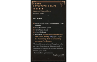 Gohr's Devastating Grips [Max Unique | ⭐️ 4 Greater | Gloves | Barbarian]