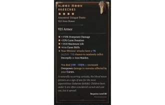 Blood Moon Breeches [Max Unique | ⭐️ 4 Greater | Pants | Necromancer]