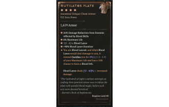 Mutilator Plate [Max Unique | ⭐️ 4 Greater | Chest Armor | Necromancer]