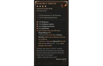 Hunter's Zenith [Max Unique | ⭐️ 4 Greater | Ring | Druid]