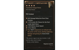 Storm's Companion [Max Unique | ⭐️ 4 Greater | Pants | Druid]