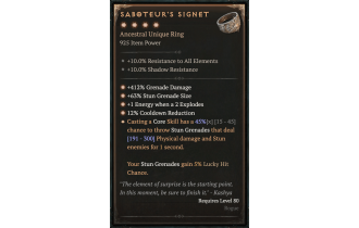 Saboteur's Signet [Max Unique | ⭐️ 4 Greater | Ring | Rogue]