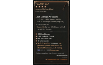 Flamescar [Max Unique | ⭐️ 4 Greater | Wand | Sorcerer]