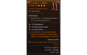 Legendary Boots[Necromancer | *4 BoneSpirit | *27 MS | *135 INT]