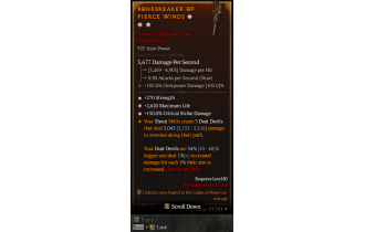 Legendary Two-Handed Mace[*150 DMG_Crit | *270 STR | *2620 Life]