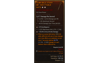 Legendary Staff[*150 DMG_Crit | *270 INT | 1325 Life]