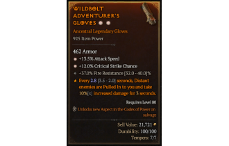 Legendary Gloves[*12 Crit | *13.5 ATKSPD]