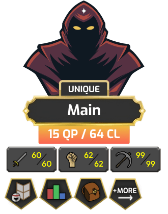 Main | Starter | TTL: 944 | CL: 64 | QP: 15 [Pets, 99 MINING + MORE!]