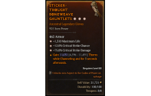 Legendary Gloves[*12 Crit | *75 DMG_Crit | *1310 Life]