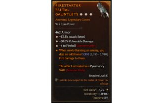 Legendary Gloves[Fireball | *4 Fireball | *13.5 ATKSPD | *60 DMG_Vulnerable]