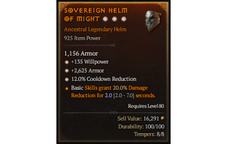 Legendary Helm[*12 CDR | *2625 Armor | *135 WP]