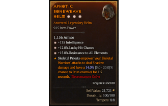 Legendary Helm[*12 LHC | *15 ResistAll | *135 INT]