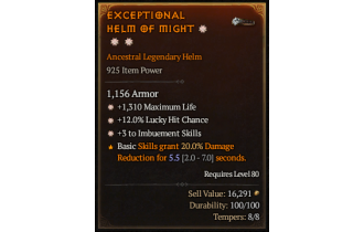 Legendary Helm[Rogue | *3 Imbuements | *12 LHC | *1310 Life]