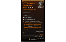 Legendary Chest Armor[Rogue | *4 DarkShroud | *135 DEX | *1310 Life]