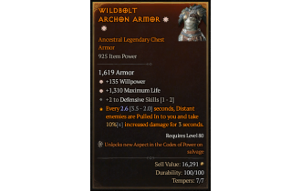 Legendary Chest Armor[*135 WP | *1310 Life | 2 Defensive]