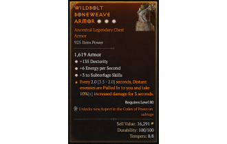 Legendary Chest Armor[Rogue | *3 Subterfuge | *6 ENpS | *135 DEX]