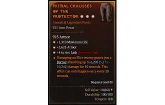 Legendary Pants[Sorcerer | *4 ArcLash | *2625 Armor | *1310 Life]