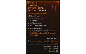 Legendary Pants[*3 BasicSkills | *135 DEX | *1310 Life]