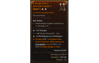 Legendary Boots[*15 ResistAll | *135 STR]