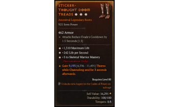 Legendary Boots[Necromancer | *3 SkelWarrior | *1310 Life]