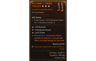 Legendary Boots[*2625 Armor | *6 ENpS | *135 DEX]