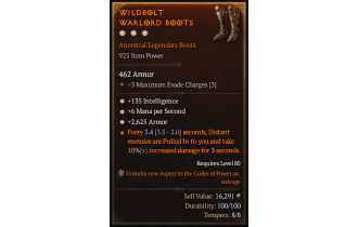 Legendary Boots[*2625 Armor | *6 MpS | *135 INT]