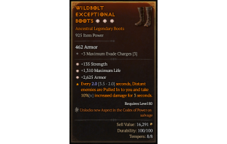 Legendary Boots[*2625 Armor | *135 STR | *1310 Life]